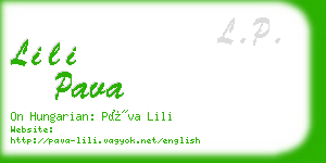 lili pava business card